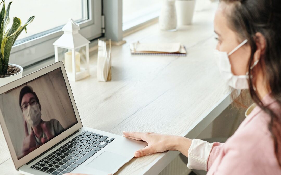 Video call with face mask