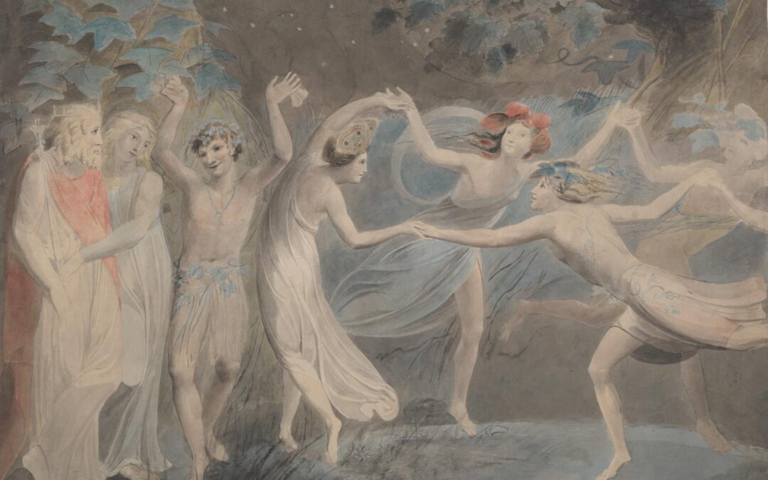 Oberon, Titania and Puck with Fairies Dancing c.1786 by William Blake 1757-1827