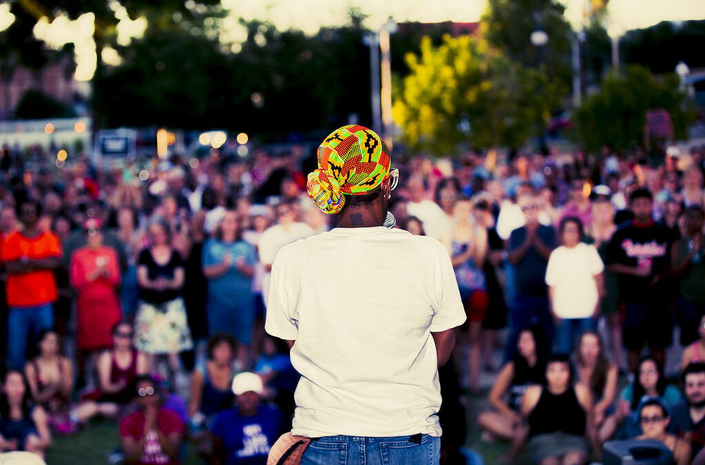 black woman leading