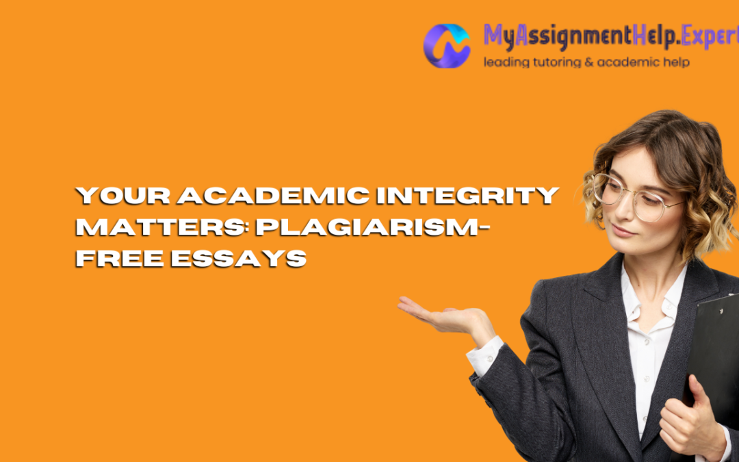 a WOMAN denotes the following text in this advertisement - Your academic integrity matters: Plagiarism - free essays.